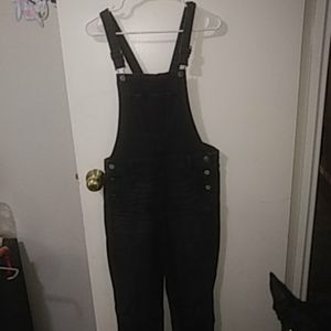 old navy faded black overalls